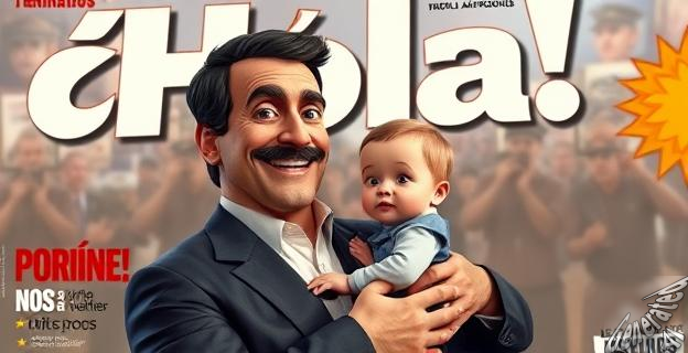 Una imagen de Bertín Osborne con su hijo David en brazos, en la portada de la revista 