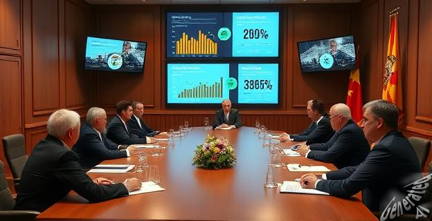 Imagen de una reunión de altos cargos del Gobierno catalán con documentos y pantallas mostrando estadísticas de inmigración y delincuencia