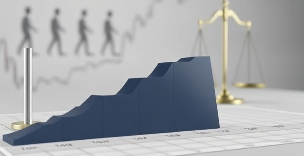 Una imagen que represente un gráfico de la Agencia Tributaria con cifras y una balanza en el fondo simbolizando la justicia fiscal, con un tono grisáceo que denote seriedad y escepticismo.