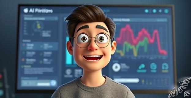 Ilustración de una persona frente a una pantalla con una herramienta de IA, con una expresión de sorpresa y fascinación.