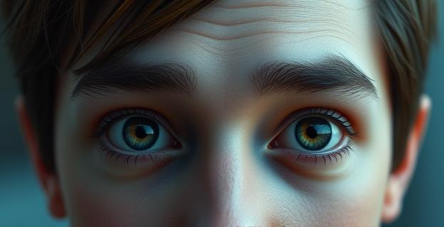 Una representación visual detallada de cómo una persona mira un rostro, enfocándose en los ojos y otros rasgos faciales importantes, sin incluir personas ni nombres propios.