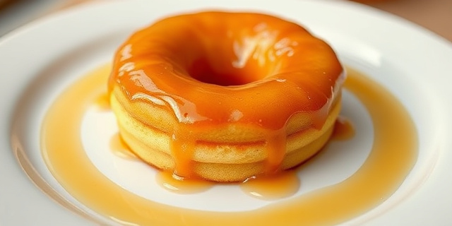 Una imagen de una torrija jugosa y dorada, con un almíbar ligero y aromatizado con ron, sobre un plato de cerámica blanca