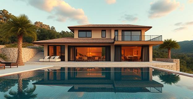 Un chalé de lujo en una zona costera de España con un ambiente de corrupción política y empresarial