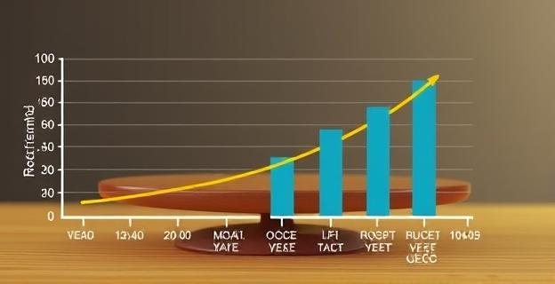 Una gráfica que muestra la tendencia al aumento de la edad de jubilación en Portugal y otros países de la OCDE, con un fondo que representa una balanza entre la edad de jubilación y la esperanza de vida.
