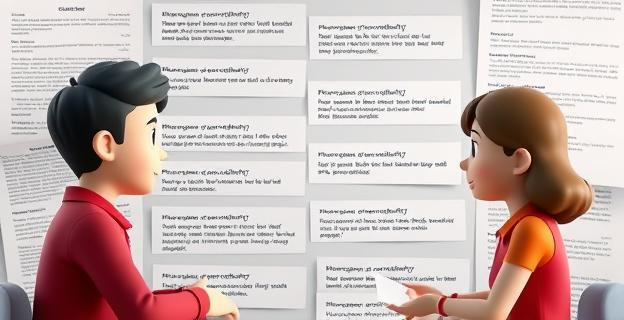 Imagen de una conversación en clave entre dos personas, con un fondo de documentos y mensajes de texto relacionados con contratos y pagos de material sanitario, sin incluir nombres ni personas reconocibles.