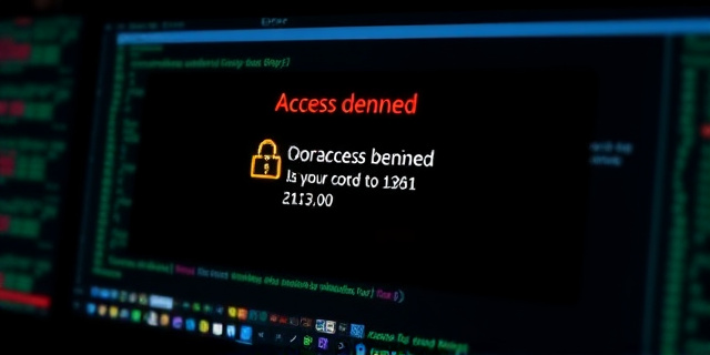 Una pantalla de error en un ordenador, con un mensaje de acceso denegado y un código de referencia