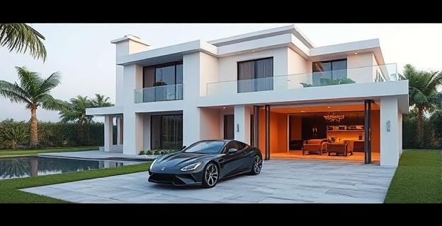 Una casa de lujo en Navarra con reformas recientes y un coche de alta gama en el garaje