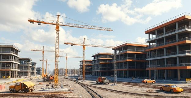 Una empresa constructora cobrando grandes cantidades de dinero sin realizar trabajos significativos en obras públicas, con contratos y facturas imprecisas