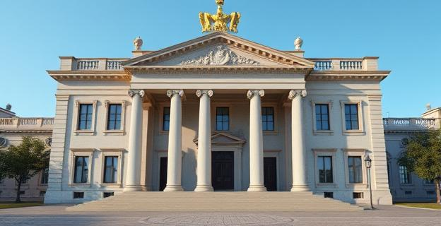 Imagen de un edificio institucional representando la sede del Tribunal Supremo o la Fiscalía General del Estado en Madrid, con un ambiente de seriedad y solemnidad.