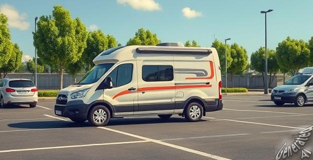 Una autocaravana estacionada en el aparcamiento de la Moncloa con el hermano del presidente del Gobierno, Pedro Sánchez, cerca.