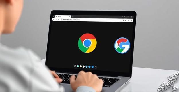 Una imagen de una persona usando una laptop con el navegador Chrome abierto, mostrando el logo de Gemini en la esquina superior derecha de la pantalla.