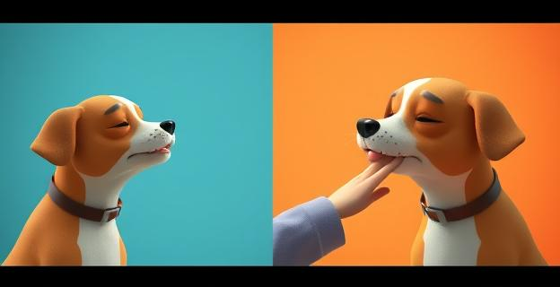 Imagen de un perro lamiendo la mano de una persona en un entorno tranquilo y otro en un entorno estresante