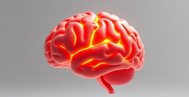 Imagen de una sección transversal del cerebro humano con diferentes áreas iluminadas, representando los tres sistemas de procesamiento del lenguaje no literal: normas sociales, conocimiento del mundo y tono de voz.