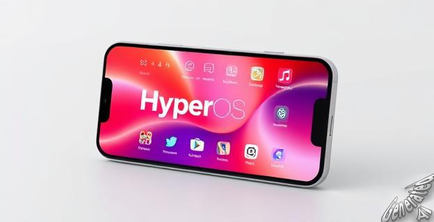 Imagen de un smartphone con la pantalla de HyperOS 3, mostrando una interfaz fluida y moderna con dispositivos conectados