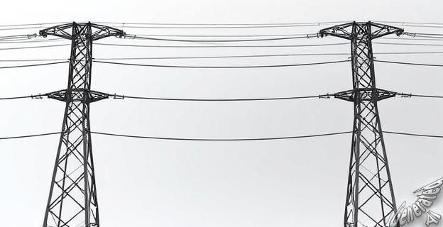 Una imagen de una red eléctrica con una zona sombreada que indica un apagón, con una tensión eléctrica subiendo de forma incontrolada.