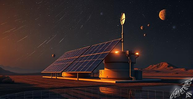 Una planta termosolar con espejos oscilantes de noche detectando asteroides