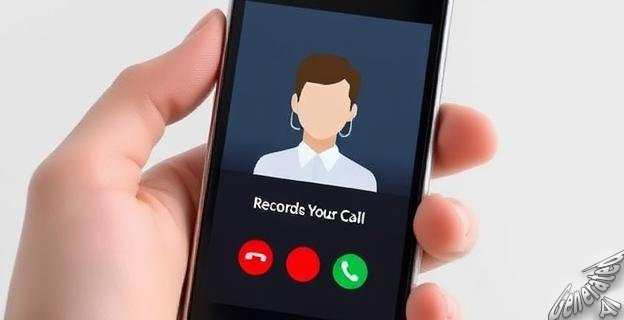 Una persona sosteniendo un teléfono inteligente con una llamada en curso, mostrando la pantalla con la opción de grabar llamada.