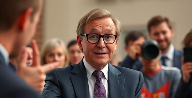 Imagen de una eurodiputada siendo ridiculizada en redes sociales con un youtuber famoso al fondo