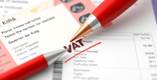 Una imagen de un billete de transporte público y una factura de la luz con un bolígrafo rojo marcando el aumento del IVA