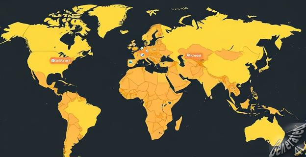 Un mapa mundial mostrando ciudades con servicios de Robotaxi, destacando China y Estados Unidos con numerosas ubicaciones, mientras que Europa tiene pocas.