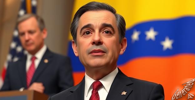 Imagen de José Luis Rodríguez Zapatero con una bandera de Venezuela detrás, mientras un congresista republicano de EE.UU. habla en el fondo.