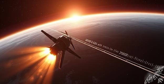 Una ilustración de la nave espacial Orion despegando del Centro Espacial Kennedy en Florida, con una trayectoria que muestra su distancia máxima de 370.000 kilómetros de la Tierra.