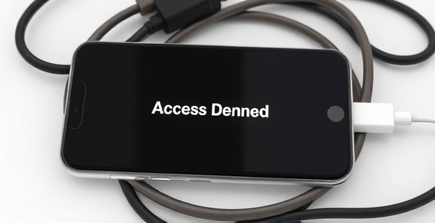 Una pantalla de teléfono mostrando un mensaje de error 