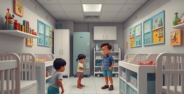 Una guardería con cámaras de seguridad grabando a una empleada maltratando a niños pequeños