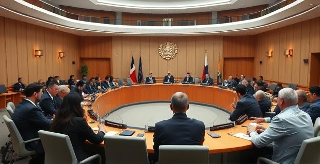 Una imagen de una reunión del Parlamento vasco con diputados discutiendo sobre un informe de delincuencia y migración