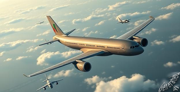 Un avión militar A330 sobrevolando el enclave ruso de Kaliningrado con la ministra de Defensa Margarita Robles a bordo, siendo escoltado por cazas Eurofighter en el cielo de Lituania.