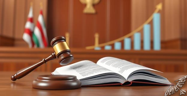 Una imagen que represente un juzgado con un martillo de juez y un libro de leyes abierto, con un gráfico de barras al fondo mostrando un aumento en las denuncias.