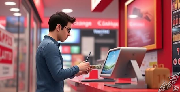 Una persona intentando pagar con efectivo en un establecimiento comercial mientras un empleado niega la transacción