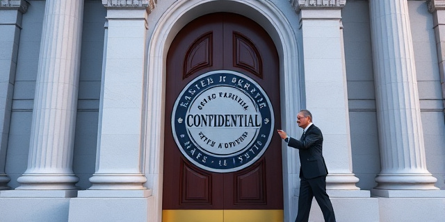 Una imagen de un edificio del Senado con un gran sello de 