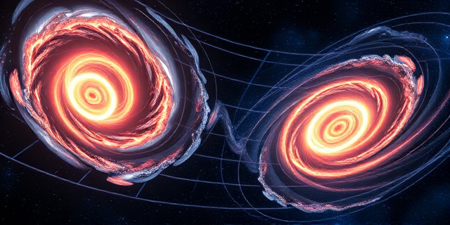 Ilustración conceptual del universo expandiéndose: galaxias luminosas como esferas de fuego trazadas por corrientes invisibles, un gráfico de Hubble superpuesto y un fondo de estrellas y nebulosas en colores vibrantes, sin rostros ni nombres propios.