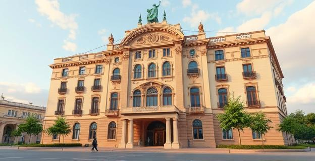 Edificio oficial del gobierno en Madrid con viviendas de lujo para ministros