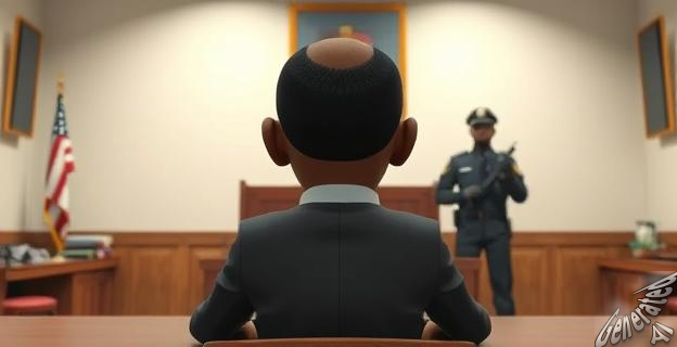 Una imagen de un juez en un despacho, con un okupa siendo desalojado por la policía en el fondo