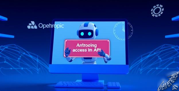 Ilustración de una pantalla de computadora con un robot bloqueando el acceso a una API, con logos de Anthropic y OpenAI en el fondo.