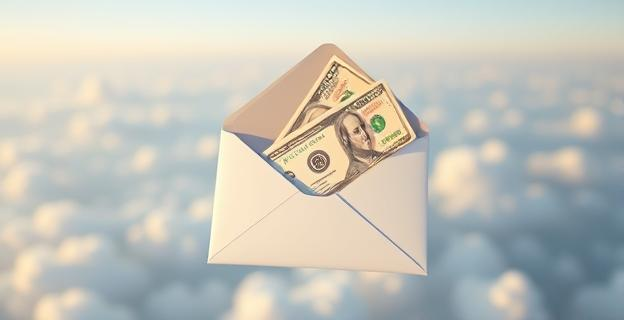 Un sobre con dinero en efectivo en un avión