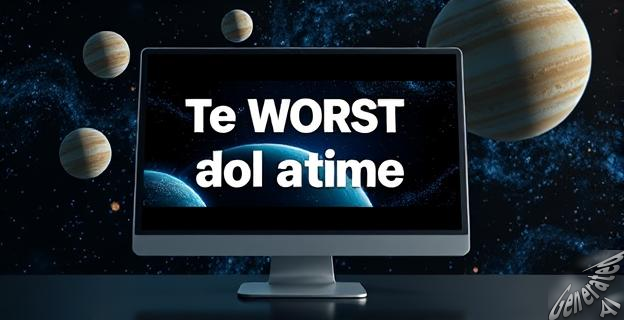 Una imagen de una pantalla de televisión con la película War of the Worlds reproduciéndose, con una cara de desaprobación en la pantalla y una crítica negativa en la parte inferior de la pantalla.