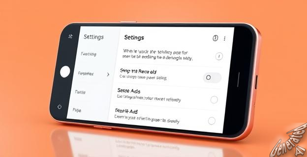 Una imagen de un smartphone Xiaomi con una pantalla de ajustes abierta, mostrando los pasos para quitar anuncios