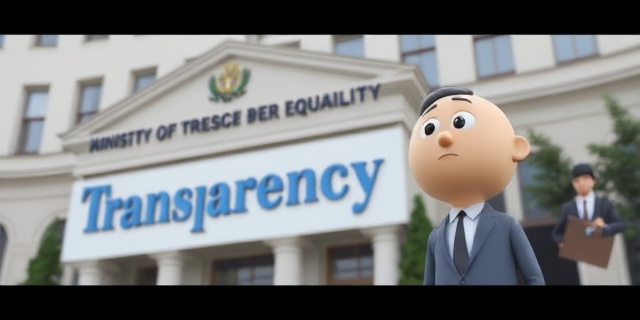 Un edificio del Ministerio de Igualdad con un gran letrero que dice 