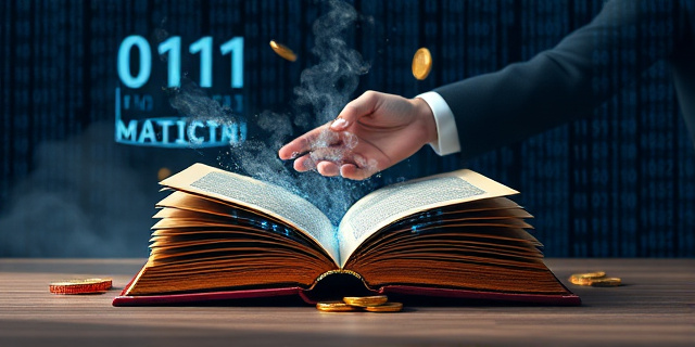 Una ilustración conceptual surrealista donde un libro antiguo y elegante se está desintegrando en código binario y píxeles digitales. De fondo, un apretón de manos corporativo que se convierte en humo, con monedas de oro cayendo en un vacío digital. Estilo editorial moderno, colores contrastados entre el papel amarillento y el azul eléctrico del software.