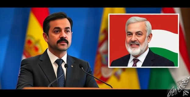 Imagen de Pedro Sánchez hablando en una rueda de prensa con una bandera de España detrás, mientras que en un rincón aparece una imagen de Ismail Haniyeh, líder de Hamás.