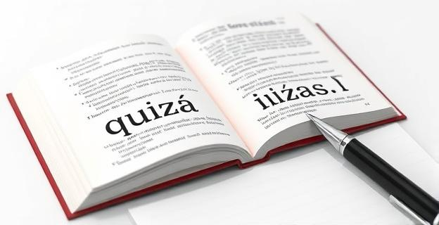 Imagen de un diccionario abierto con las palabras 