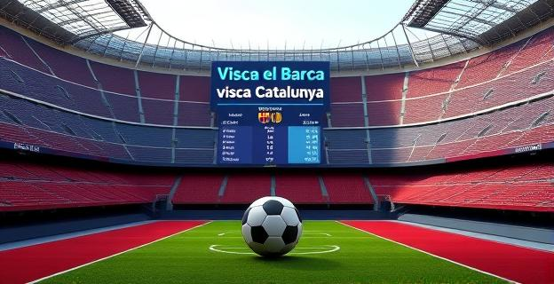 Imagen de un estadio vacío con un gran cartel que dice 