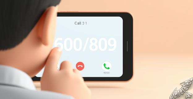 Una imagen de una persona recibiendo una llamada en su teléfono, con un prefijo 600 o 809 en la pantalla.