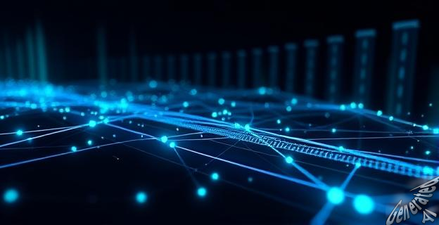 Una representación abstracta de un flujo de datos digitales, con líneas luminosas y nodos interconectados, simbolizando una red de distribución de software. Predominan tonos azules y verdes que sugieren tecnología y eficiencia, con pequeños paquetes de datos moviéndose rápidamente hacia diferentes puntos. El fondo es oscuro y futurista, con elementos que insinúan servidores y sistemas informáticos.