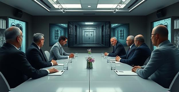 Una sala de conferencias en Ferraz con expertos hablando sobre 