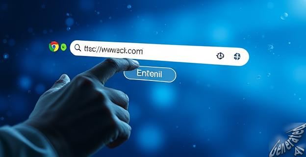 Una persona escribe en la barra de direcciones de Chrome y pulsa Intro para activar Gemini