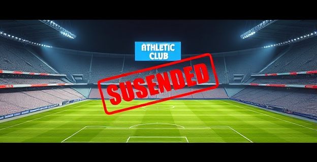 Un estadio de fútbol vacío con un letrero que dice 